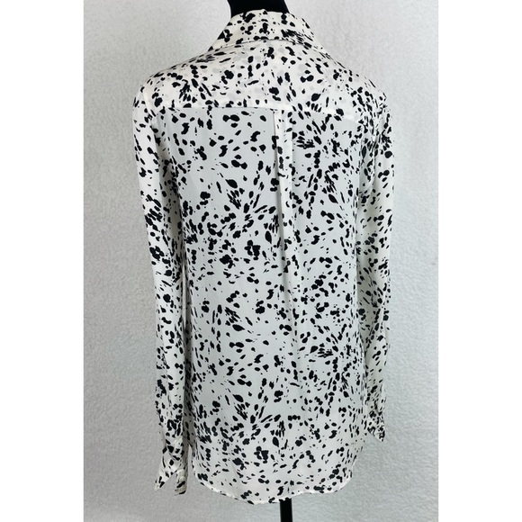 HAUTE HIPPIE • Dalmatian Print Semi-Sheer Button-Down Long Sleeve Shirt - Picture 3 of 11
